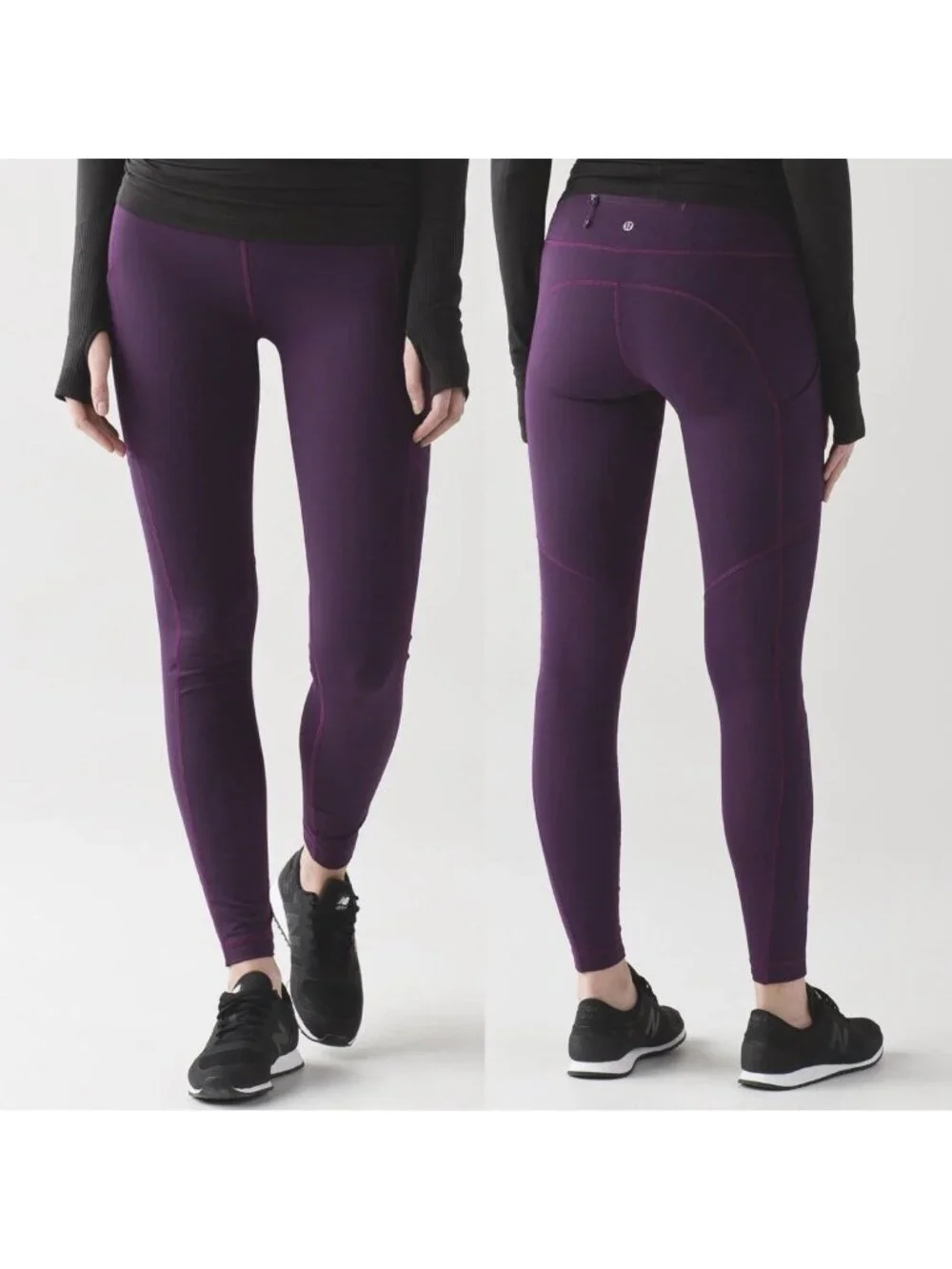Lululemon Speed Tight V Leggings w Pockets Darkest Magenta Purple Women’s Sz 10